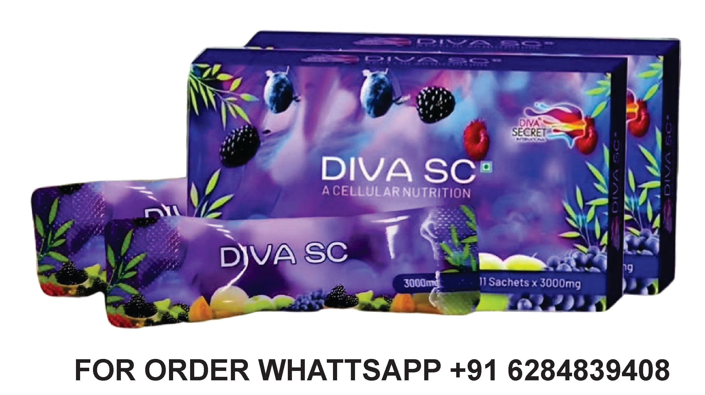Diva Secret Stem cell pack of 5 contains Sachets 55 Each 3000 mg