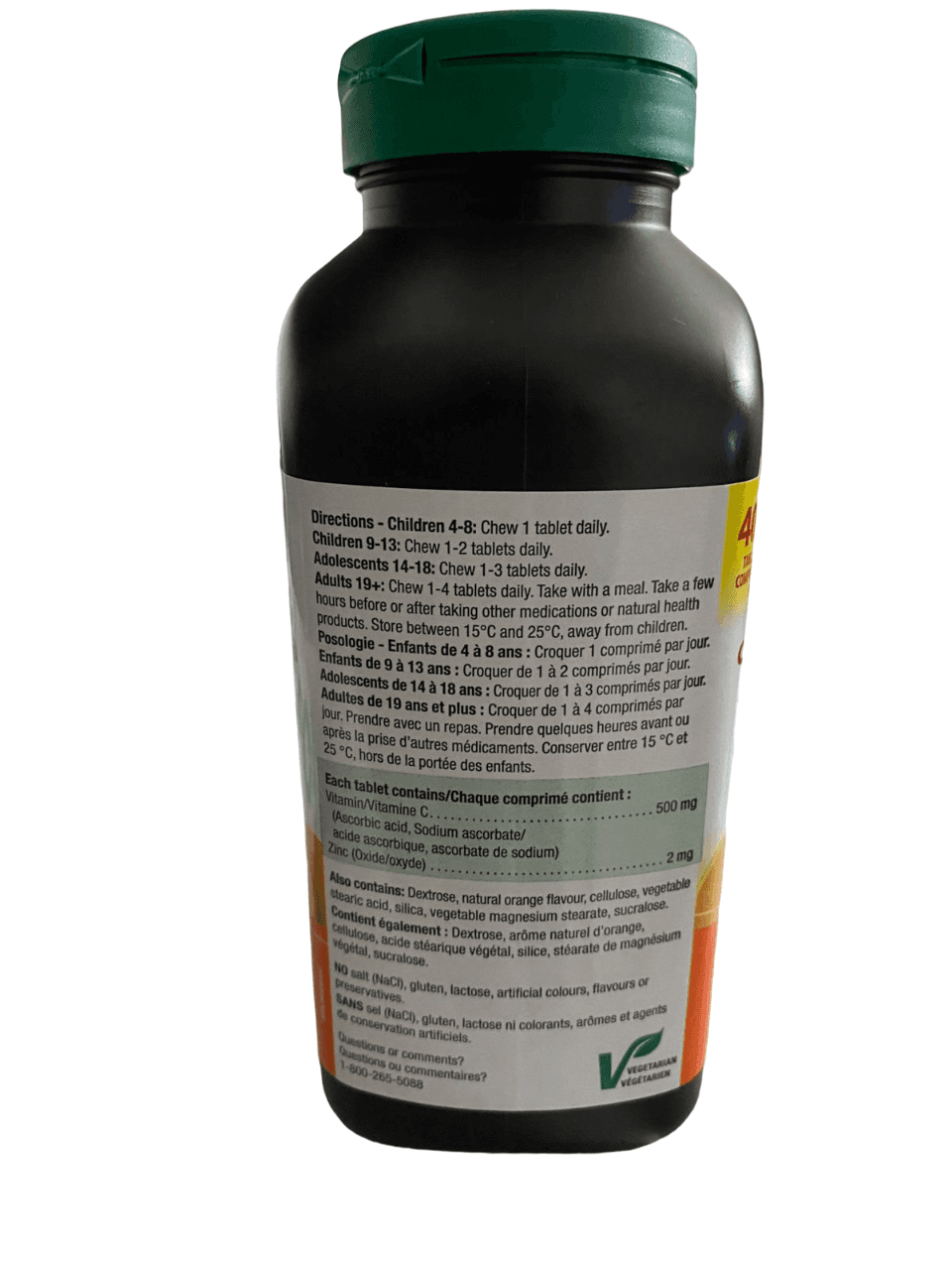 jamieson c + zinc chewable 400 tab 500mg each Jambo size imported from Canada