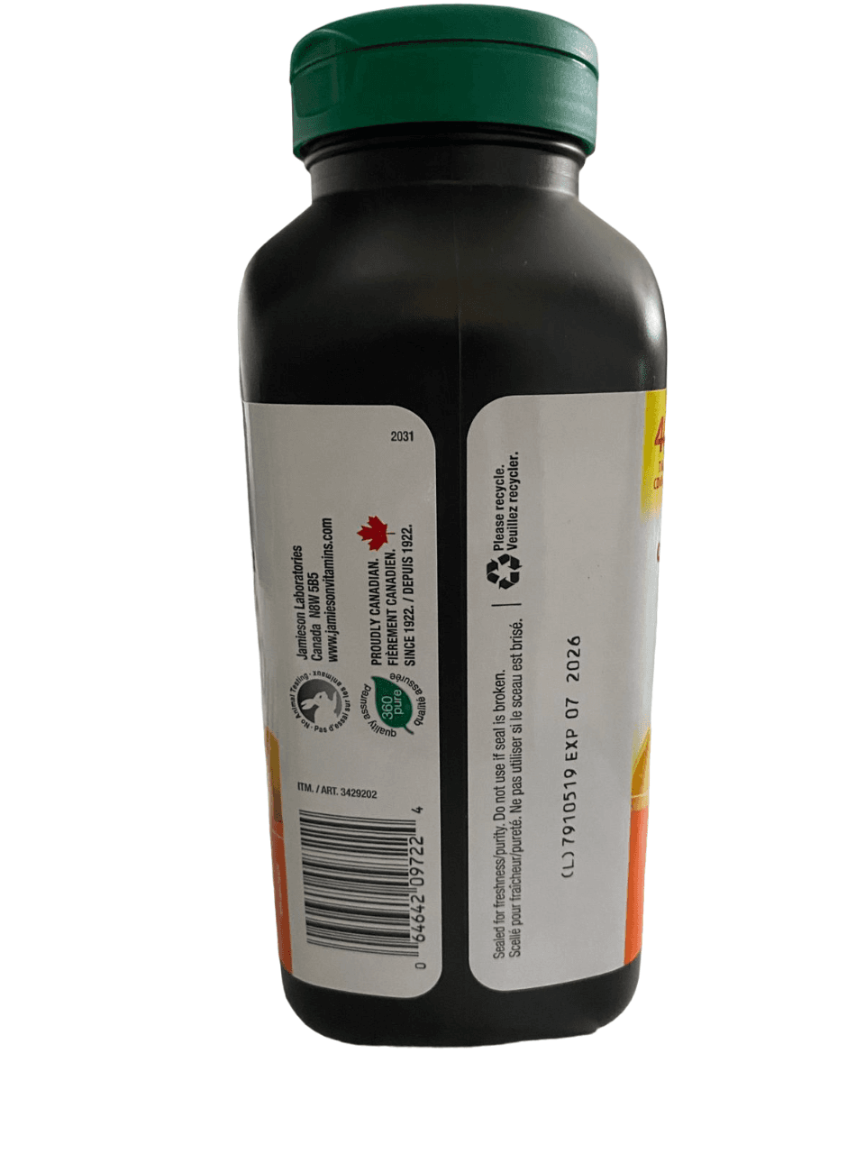 jamieson c + zinc chewable 400 tab 500mg each Jambo size imported from Canada