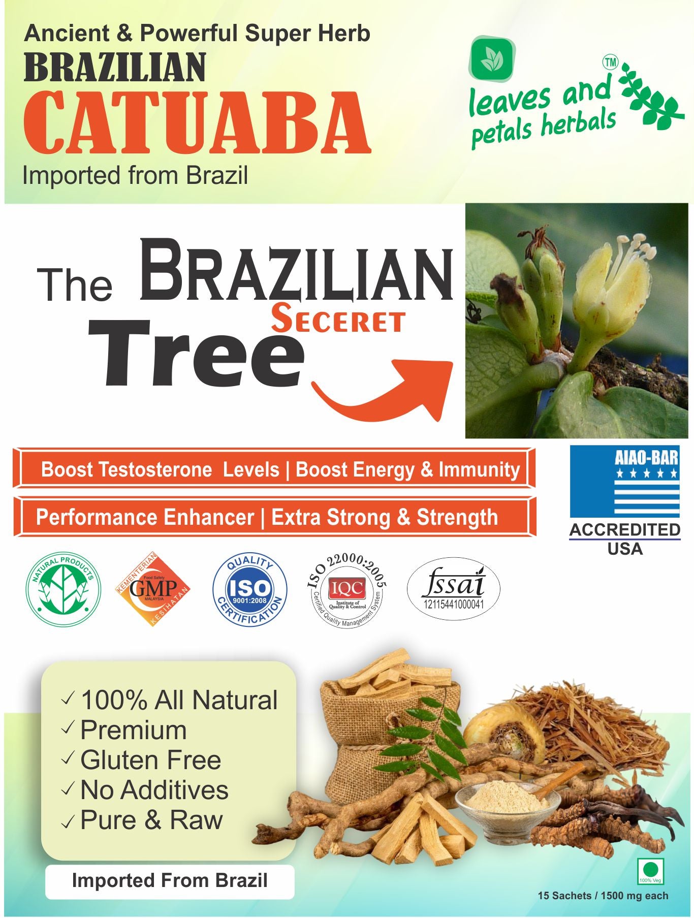 CATUABA PACK OF 2 CONTAINS 30 SACHETS IMPORTED FROM  MALAYSIA