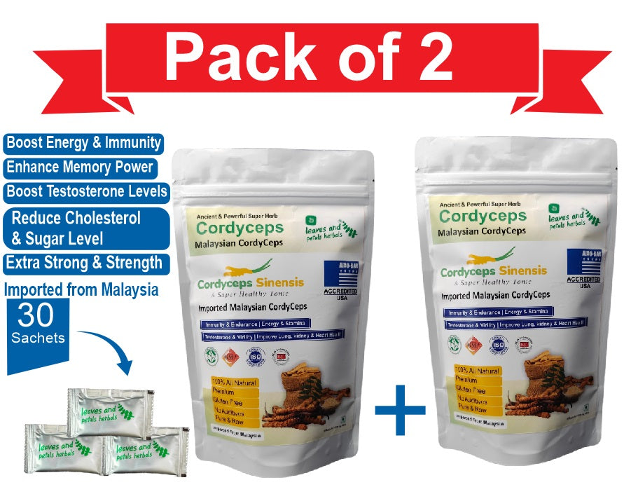 Cordyceps Militaris (Keedajadi) PACK OF 2 CONTAINS 30 SACHETS 1.5G EACH IMPORTED FROM MALAYSIA