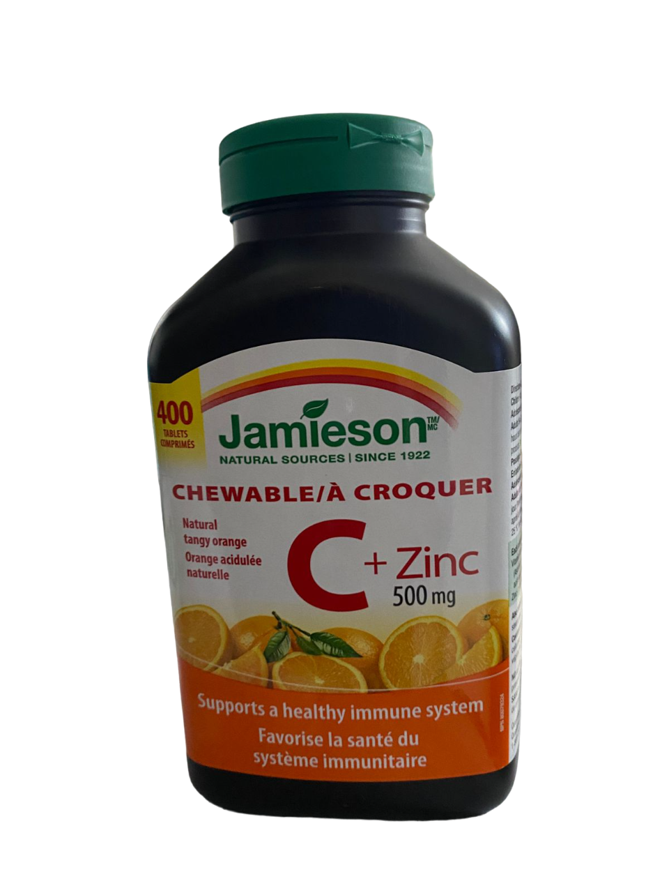 jamieson c + zinc chewable 400 tab 500mg each Jambo size  imported from Canada