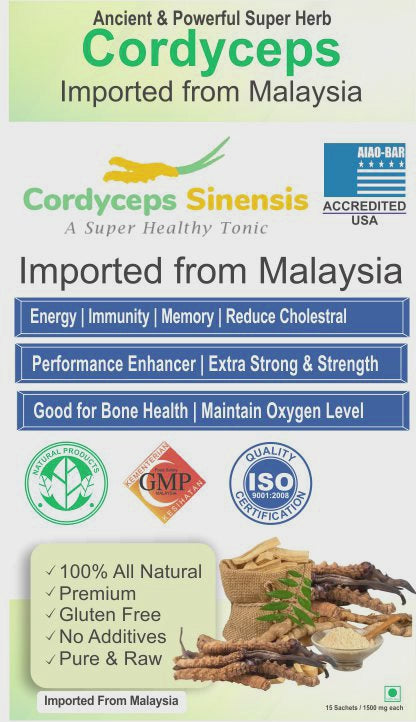 Cordyceps Militaris (Keedajadi) PACK OF 2 CONTAINS 30 SACHETS 1.5G EACH IMPORTED FROM MALAYSIA